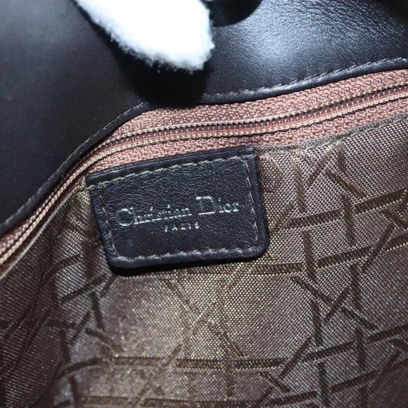 Christian Dior Maris Pearl Shoulder Bag Leather Black Silver Auth ep8734 - Picture 10 of 16